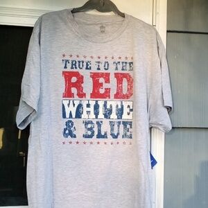 Men's grey TRUE TO THE RED WHITE & BLUE tshirt